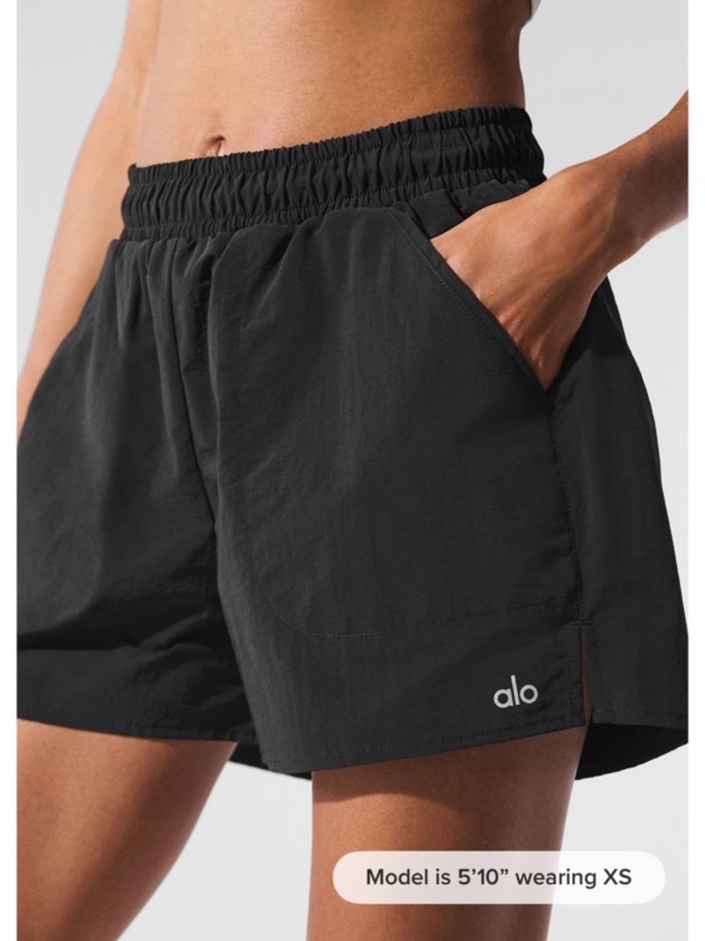 ALO Yoga Black Athletic Shorts with Elastic Waistband